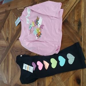2 items 🌻ideology heart leggings & Cat & Jack Unicorn top